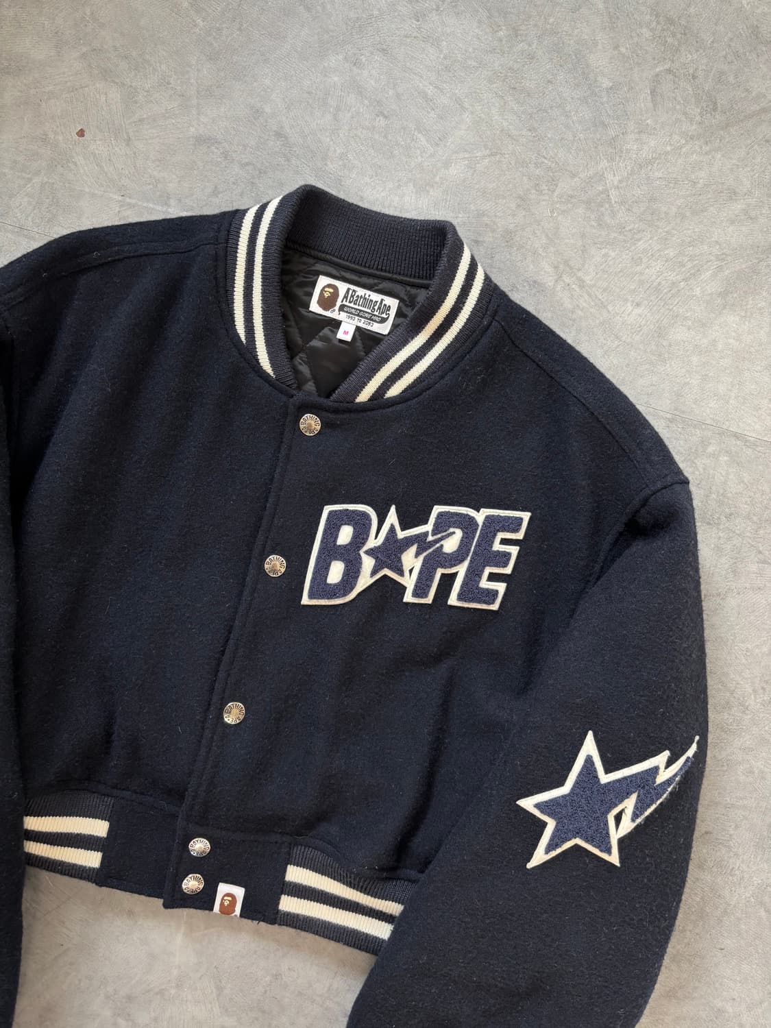 Bape 베이프 24SS 우먼 크롭 바시티 자켓 상품이미지6