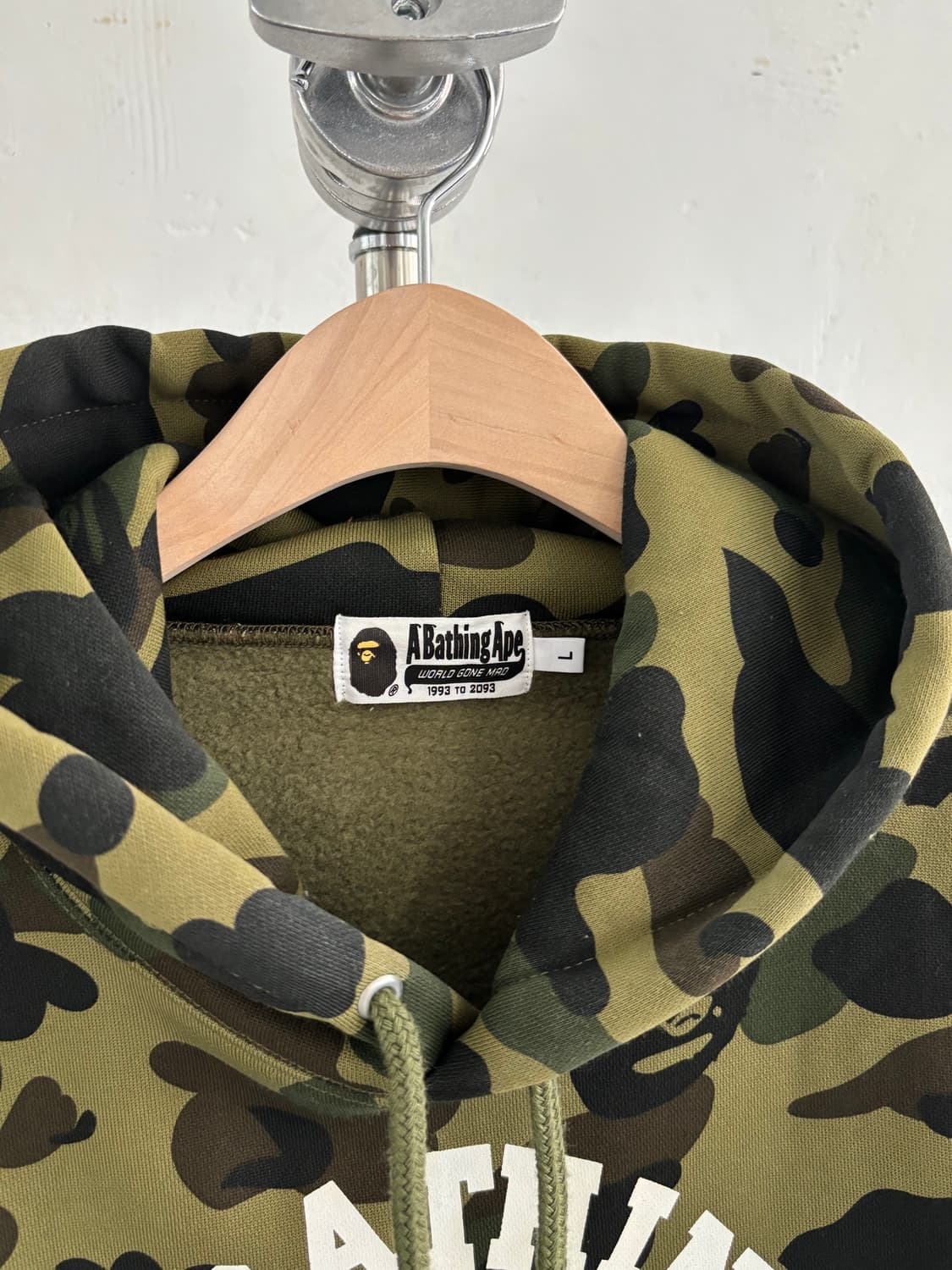 Bape 베이프 그린 퍼스트 카모 컬리지 풀오버 후디 상품이미지3