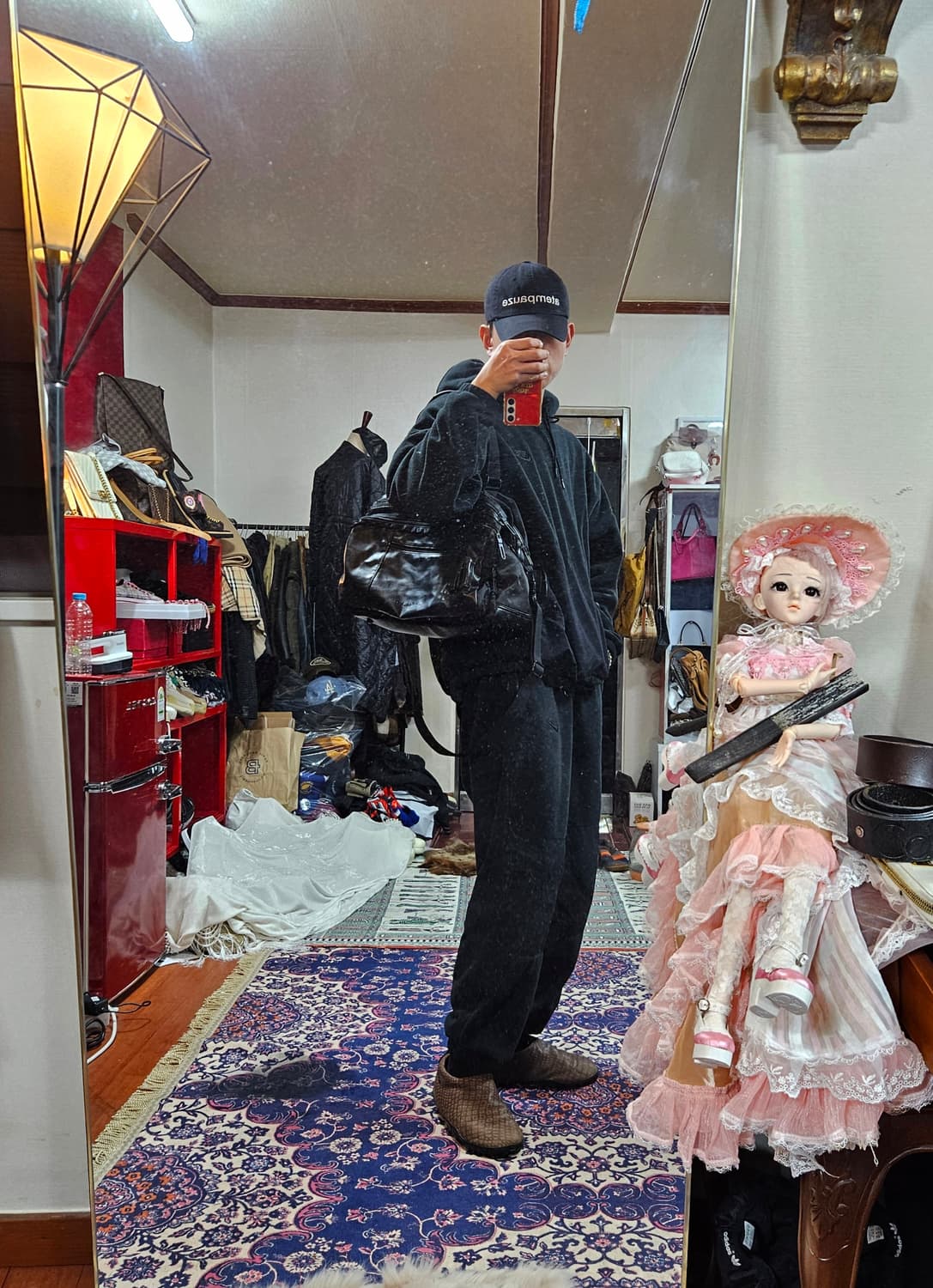 켈빈클라인 빈티지 Y2k 가죽 혼방 보스턴 토트백  상품이미지2