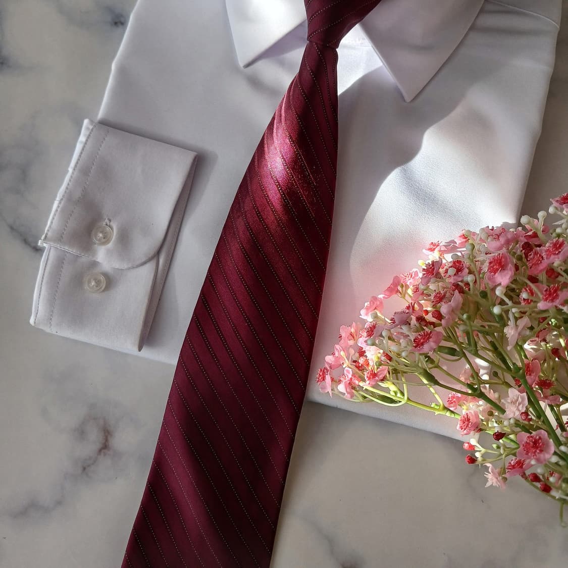 캘빈클라인 레드와인 실크 스트라이프 넥타이 8.6cm A등급 A19226 상품이미지5