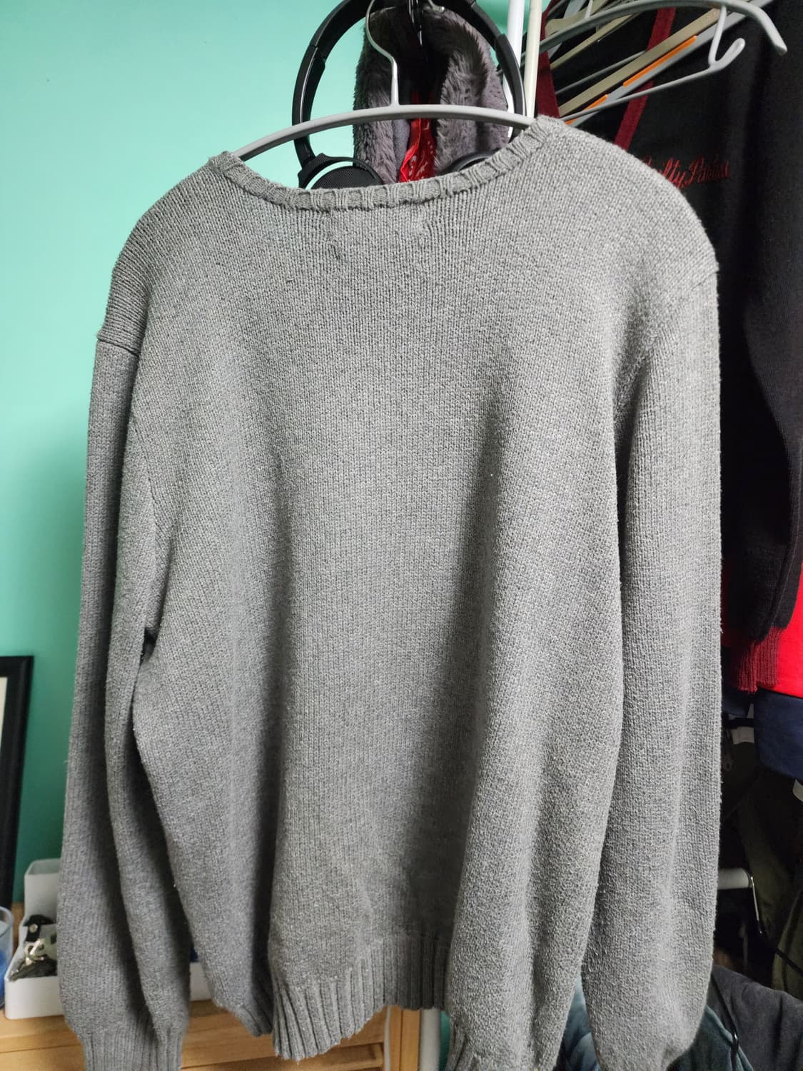폴로 랄프로렌 멜란지 그레이 라운드 니트 L사이즈 상품이미지2