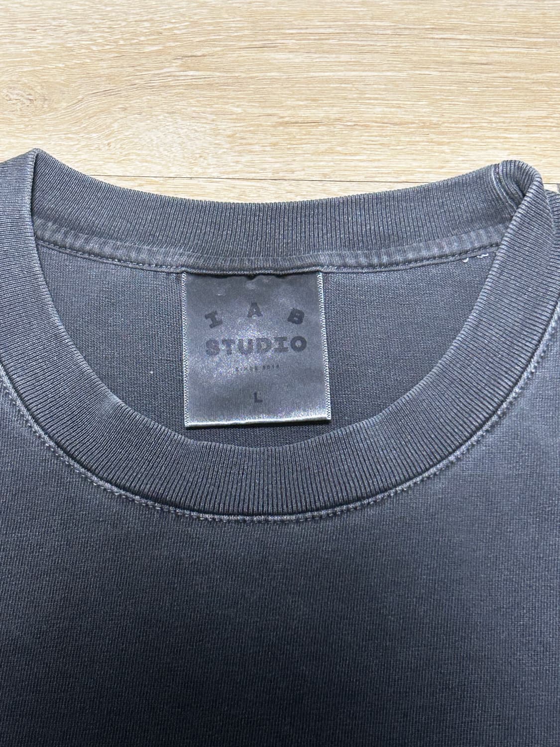 아이앱 스튜디오 피그먼트 티셔츠 블랙 L 상품이미지3