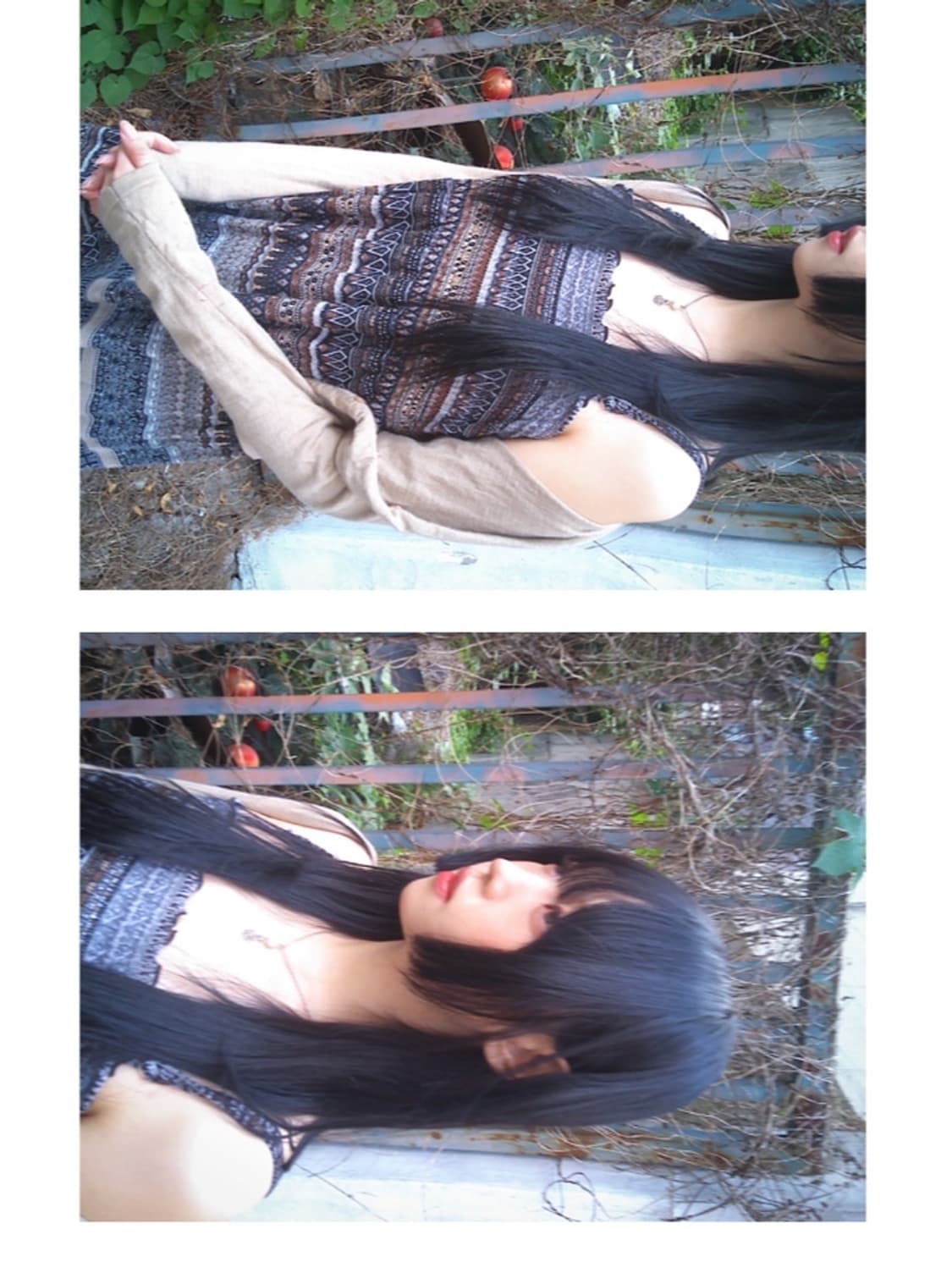 Bohemian Frill Dress(Brown) 상품이미지10
