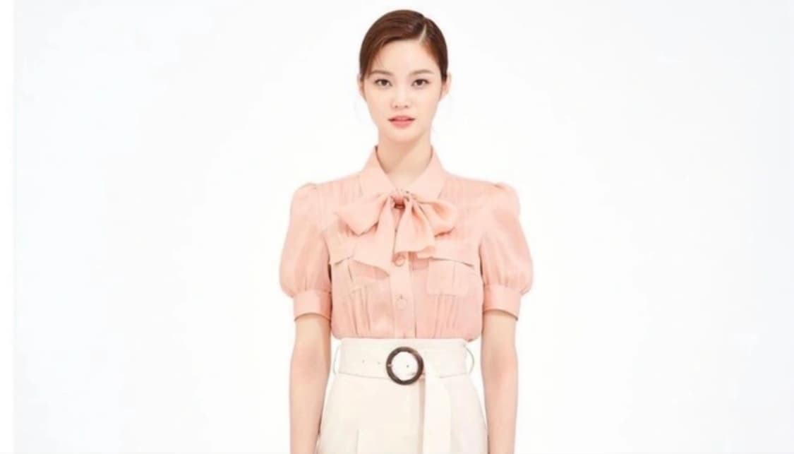 아보아보 실크 리넨 블라우스 핑크 상품이미지1