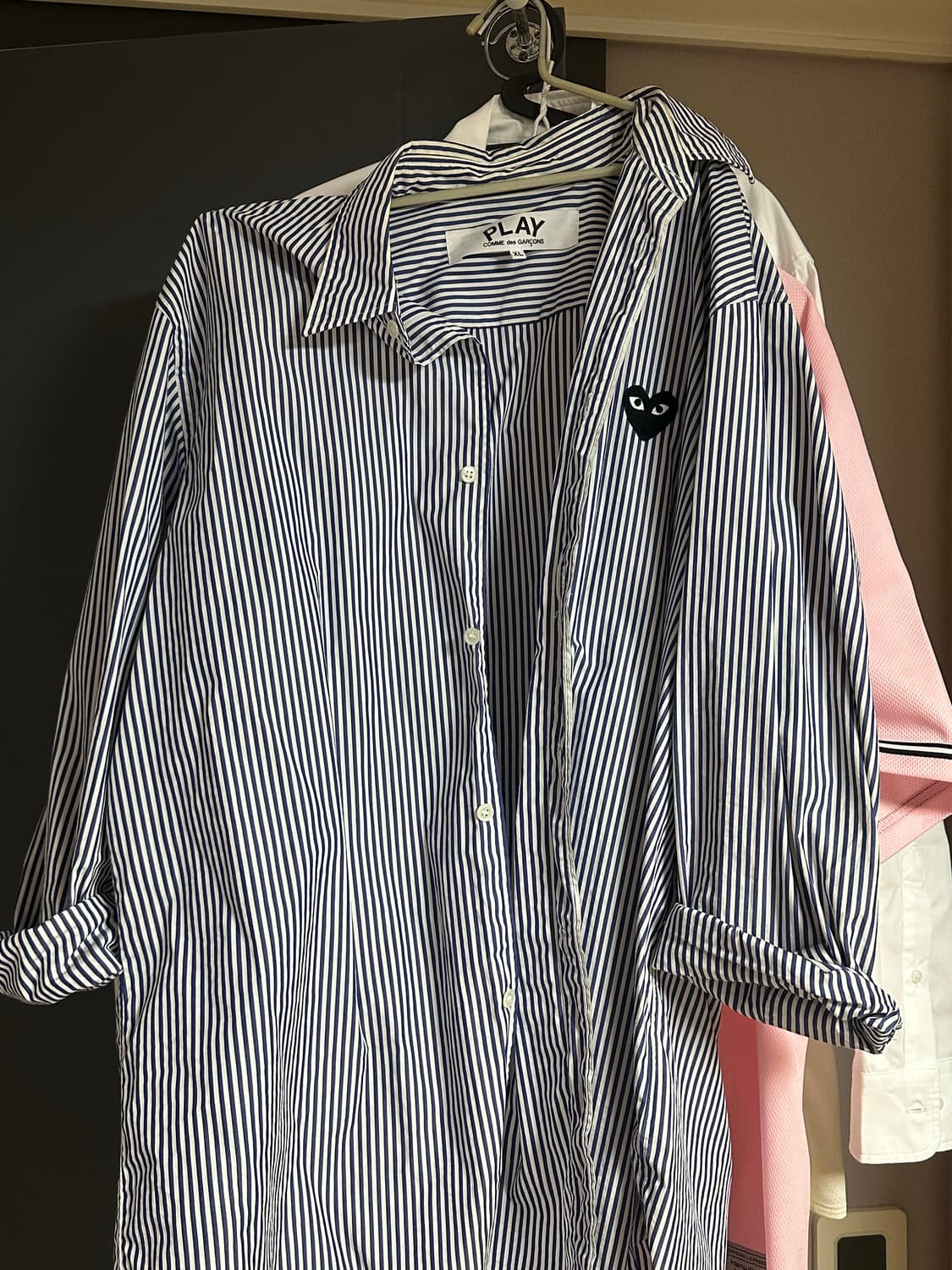 꼼데가르송 플레이라인 스트라이프 셔츠 XL 상품이미지2