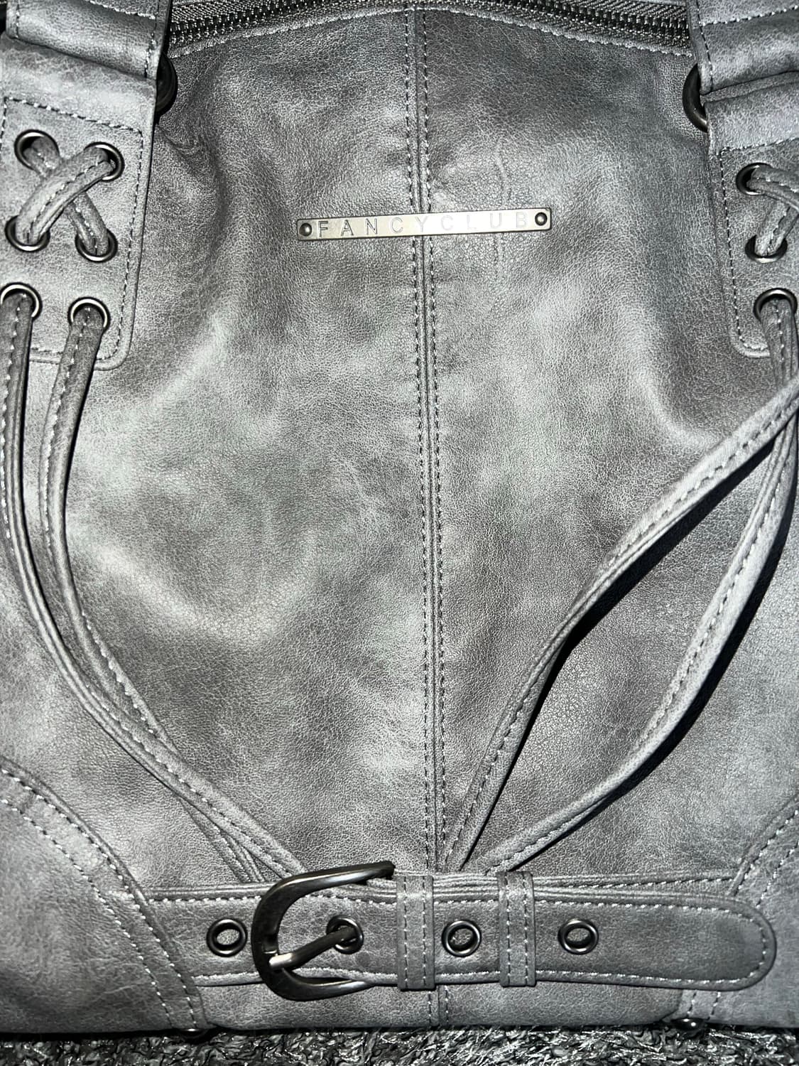 팬시클럽 벨티드 워싱 레더백 가방 상품이미지5