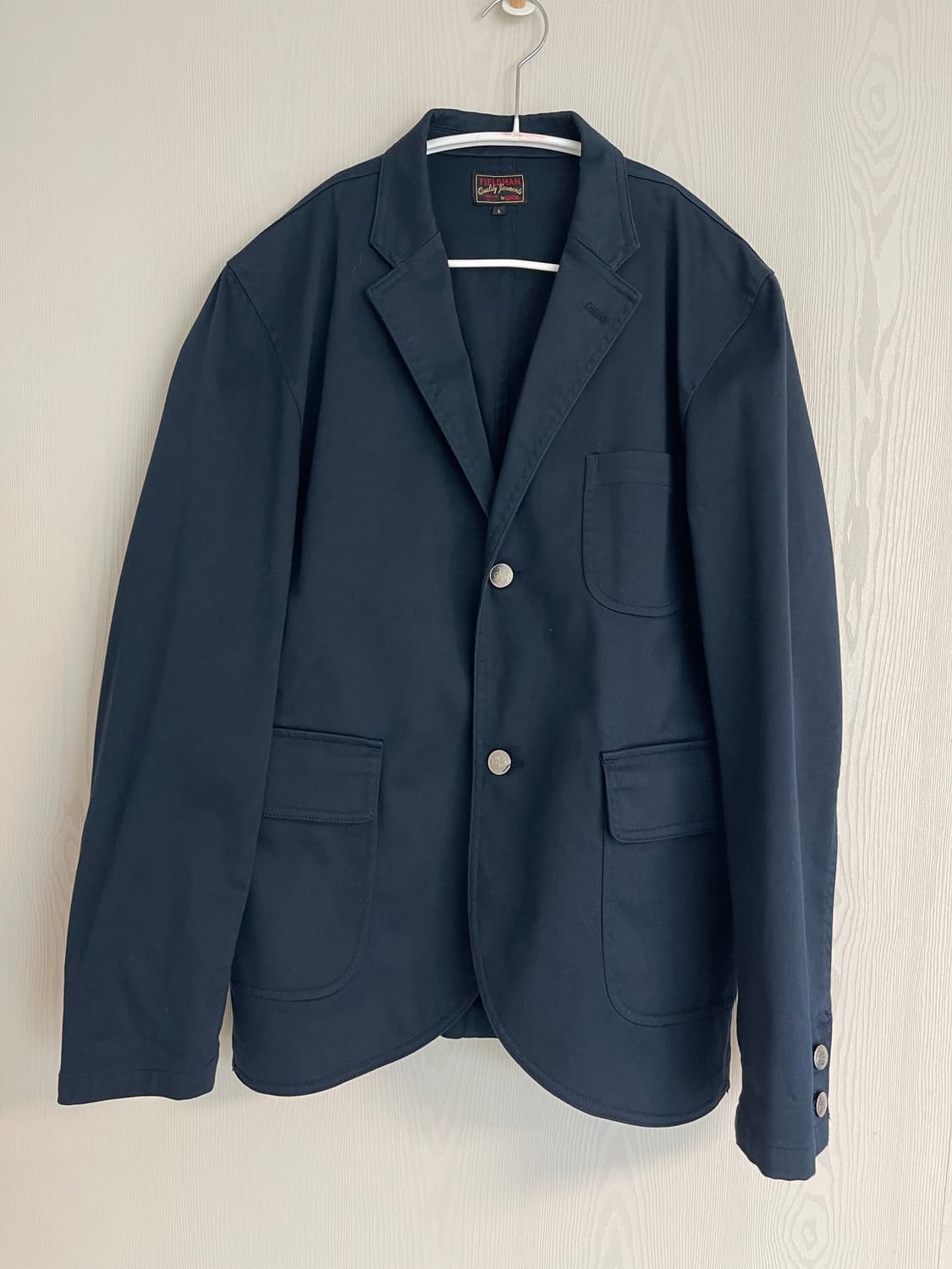 에드윈 필드맨 폴리 코튼 트월 은장 네이비 워크웨어 블레이저 L 상품이미지1
