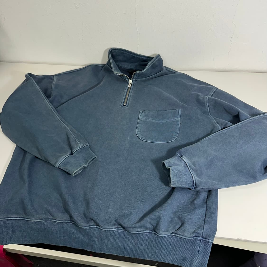 M 프리즘웍스 피그먼트 오버핏 반집업 맨투맨 상품이미지2