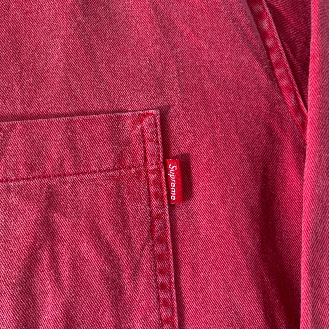 100 슈프림 레드 시그니처 옥스포드 피그먼트 셔츠 상품이미지4