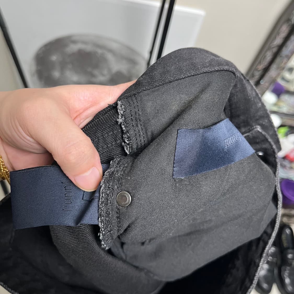 정품 48) 준지 스트라이프 디테일 흑청 데님 청바지 상품이미지4