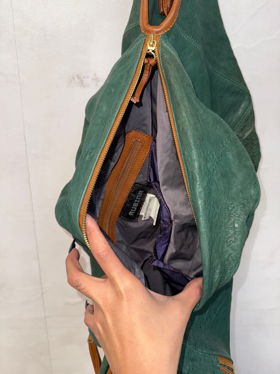 Rubina khaki brown lamb&cow skin 숄더백 상품이미지6