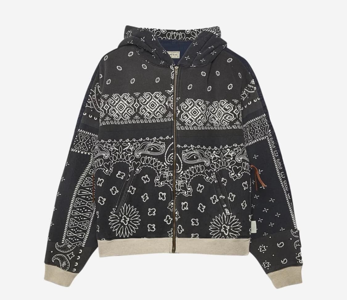 캐피탈 플리스 반다나 비부악 후드 블루종 블랙 4사이즈 상품이미지1