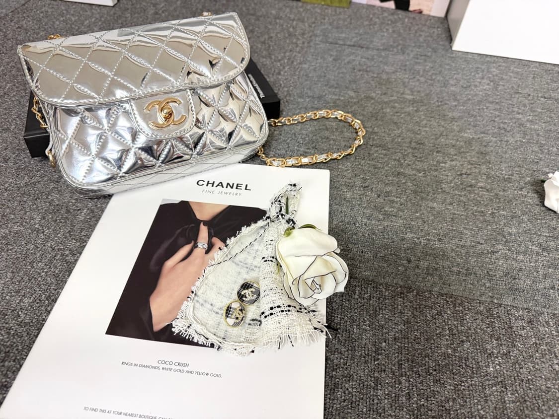 샤넬 빈티지 체크 큐빅 이어링 상품이미지7