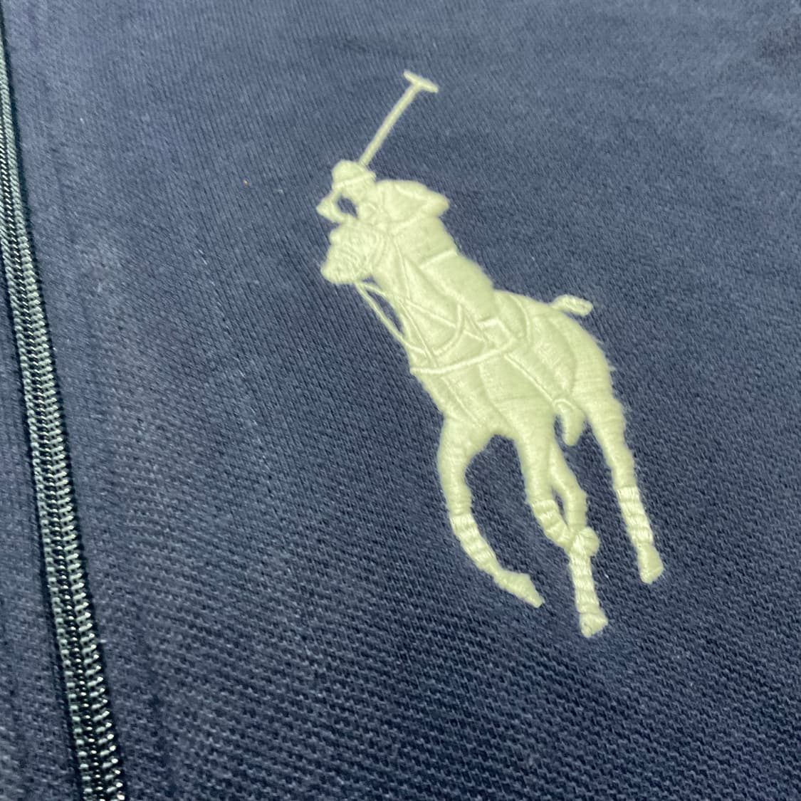 폴로 랄프로렌 빅포니 네이비 면 집업 옐로우 코튼 져지 자수 로고 상품이미지2