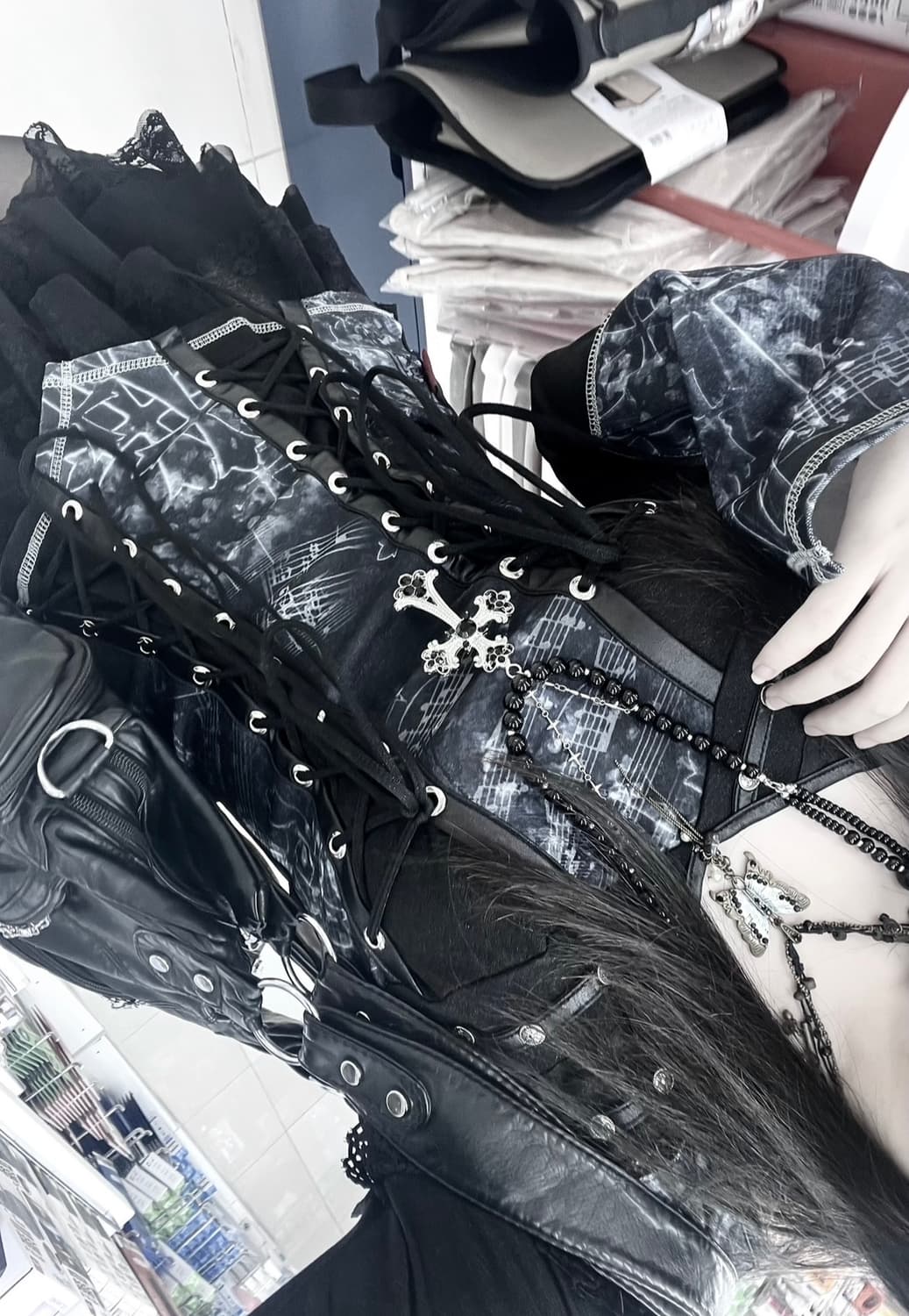 오즈온 Ozzon 고딕 코르셋 롱슬리브 상품이미지2