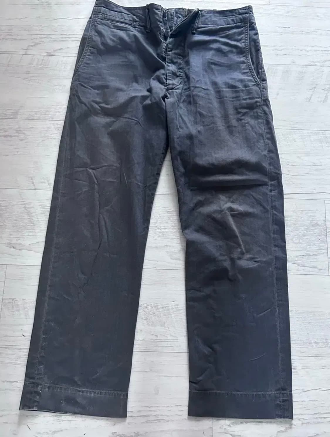 RRL 가먼트 다이 해링본 필드 치노 워시드 블랙 30x30 상품이미지1