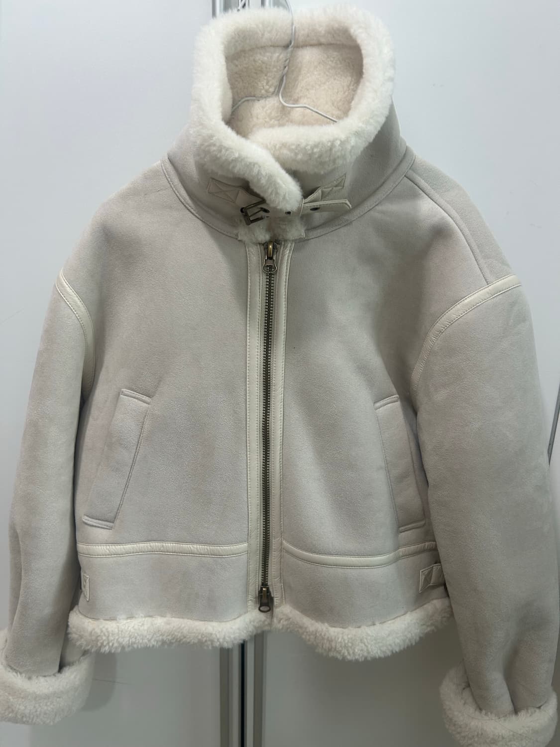 앤드제인 여성 아이보리 무스탕 상품이미지1