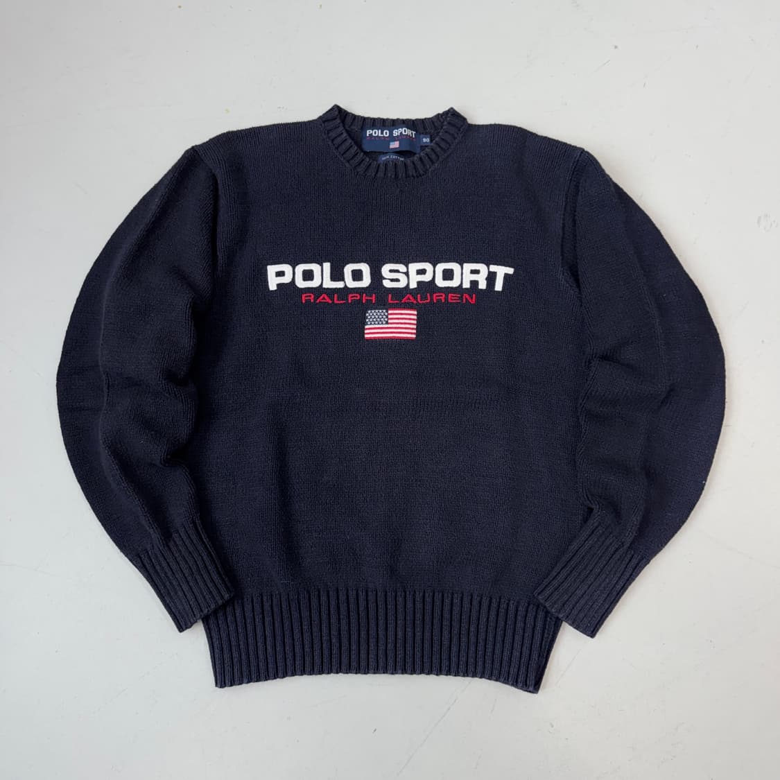 폴로 스포츠 90s 빅로고 성조기 코튼 니트 상품이미지2