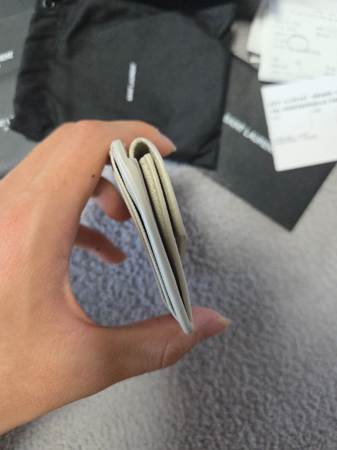 [정품/풀구성] 생로랑 업타운 카드지갑 화이트 상품이미지5