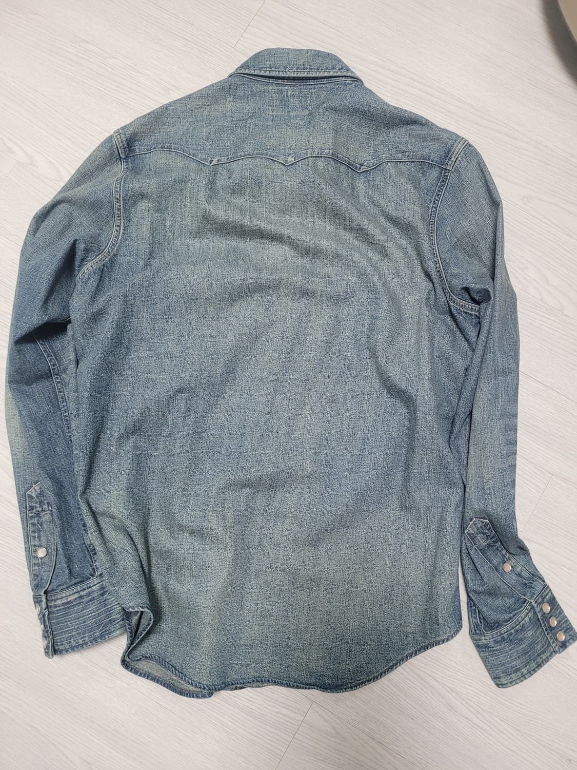 RRL(더블알엘) 슬림핏 데님(중청) 웨스턴 셔츠(L) 상품이미지7