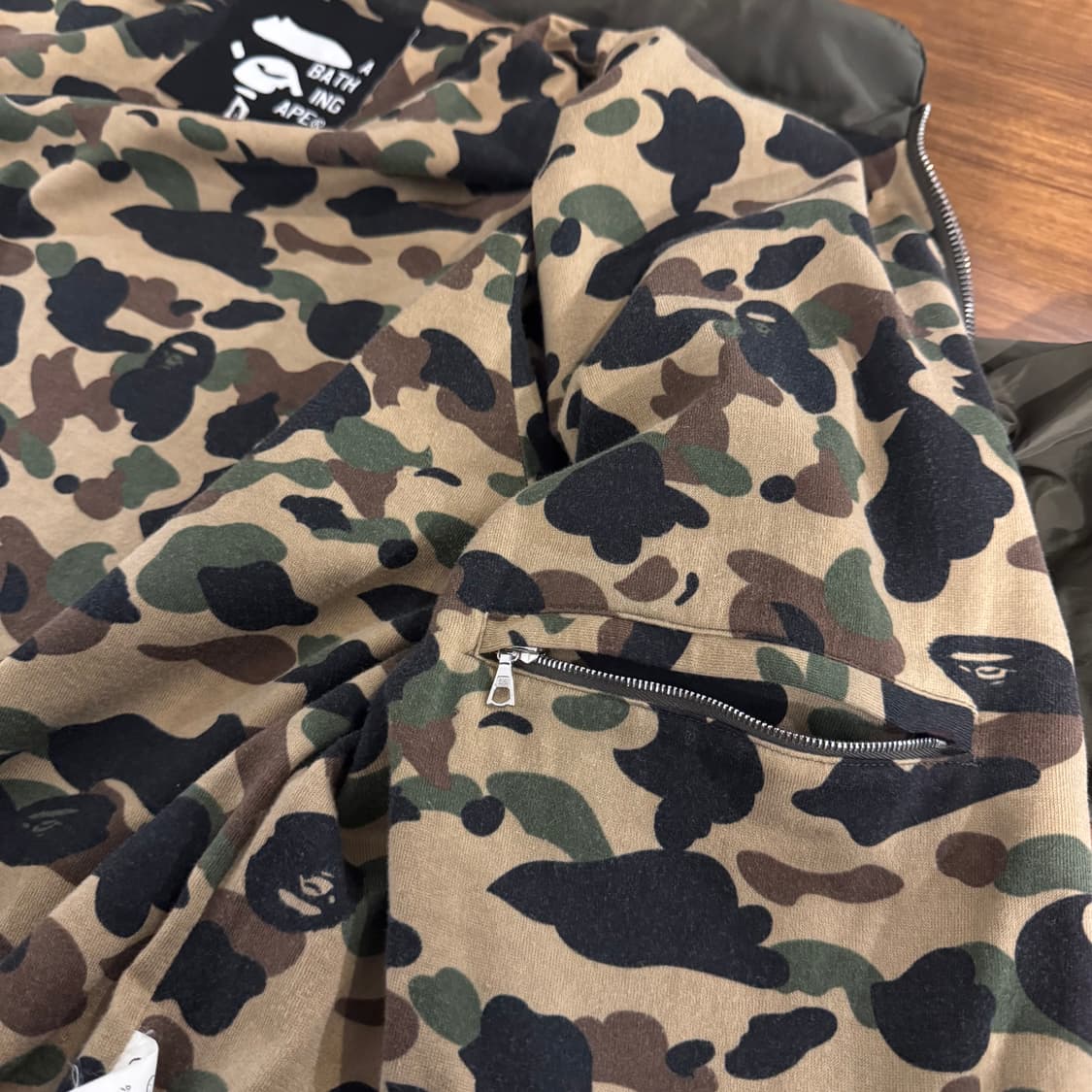 베이프 1st 카모 안감 후드 바람막이 M 상품이미지4