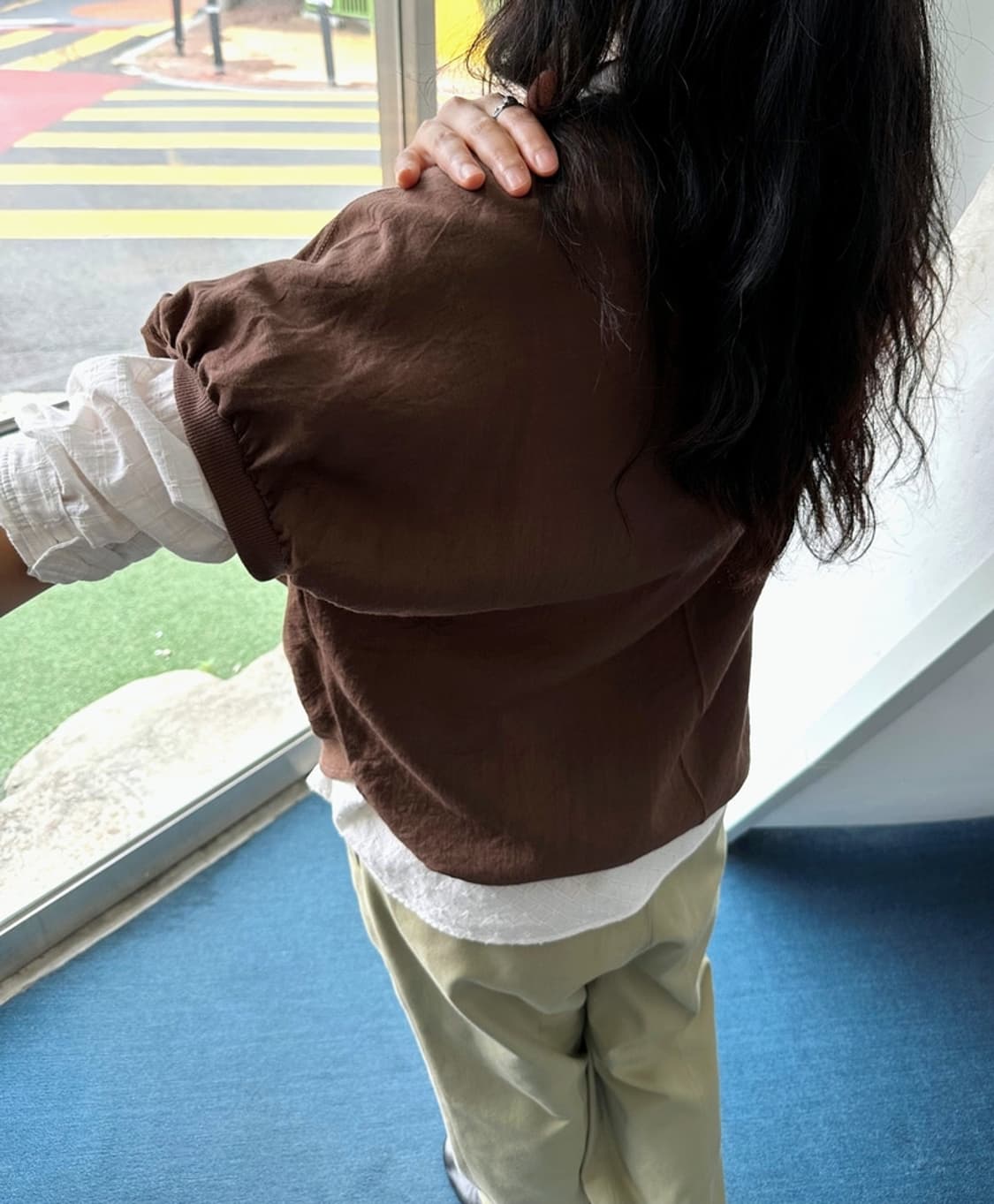 Rayon nylon silky fabric wide design top 상품이미지9