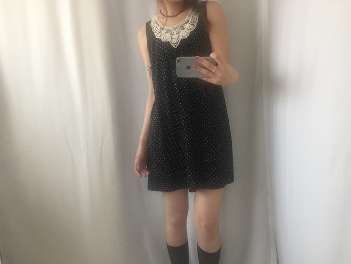 675. black lace petite dot dress 상품이미지8