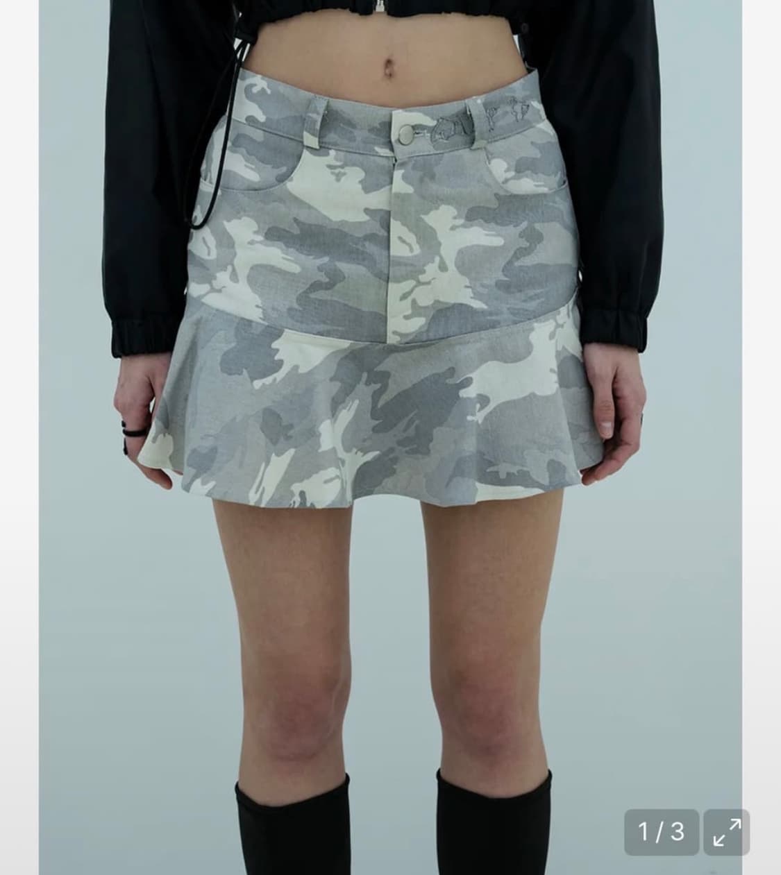 플레어 카모 미니스커트 상품이미지1