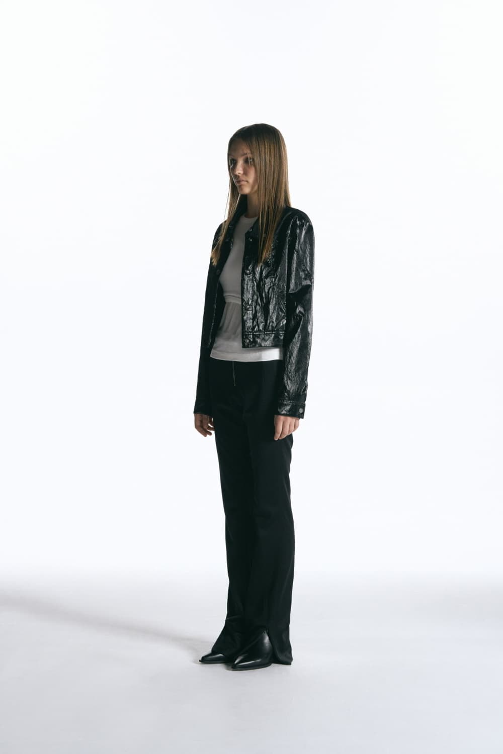 메탈릭 바이커 자켓 BLACK 상품이미지3