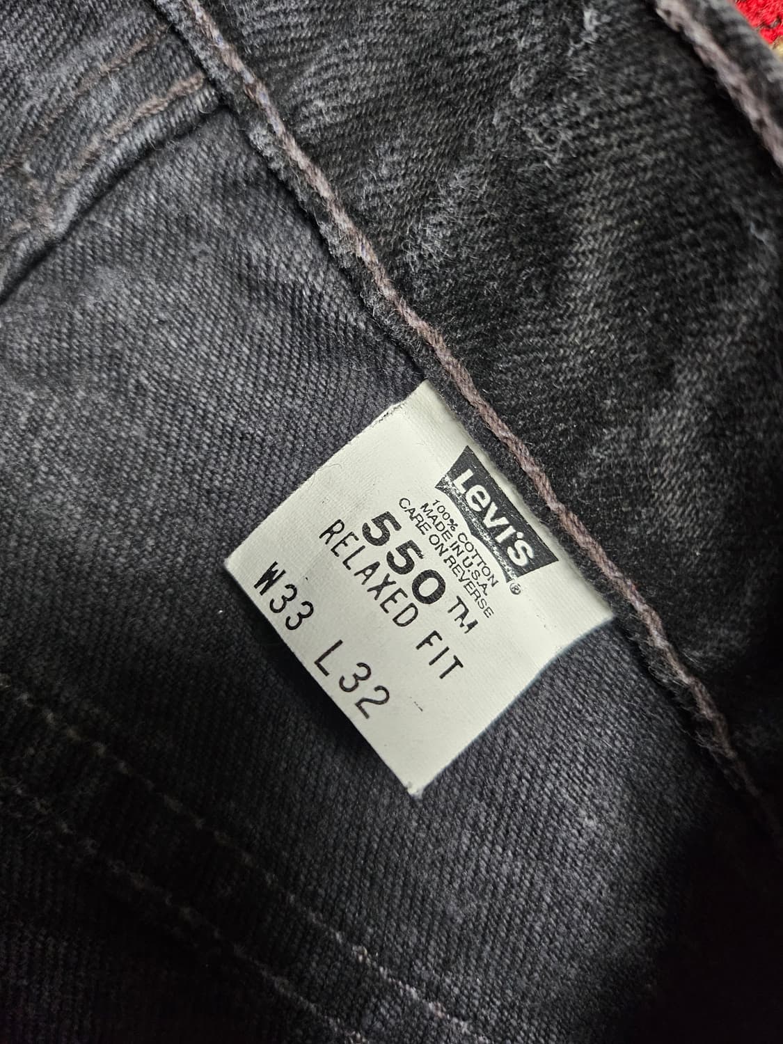 90s USA levis 550 black denim jean 33 상품이미지5