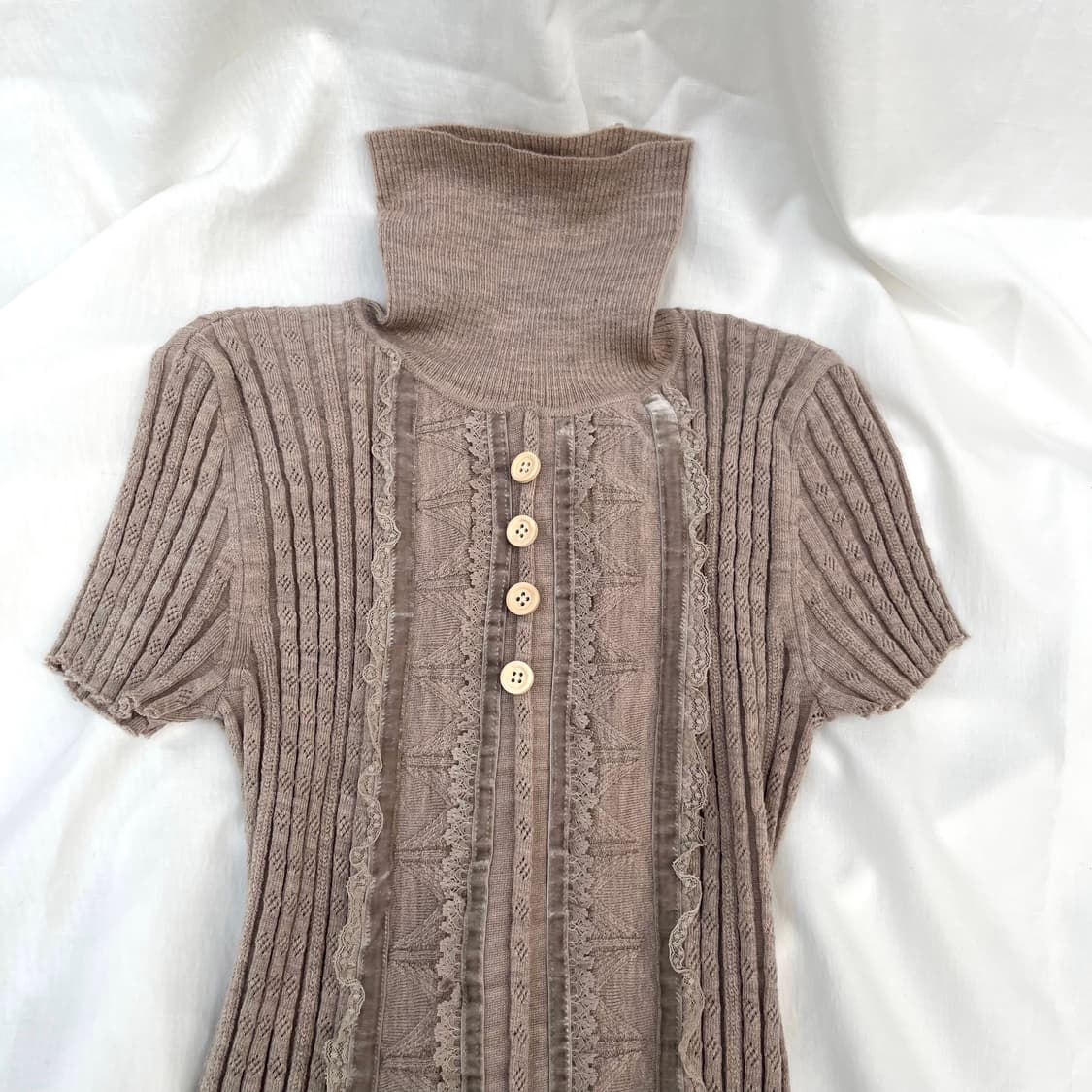 oatmeal pink button knit 상품이미지4