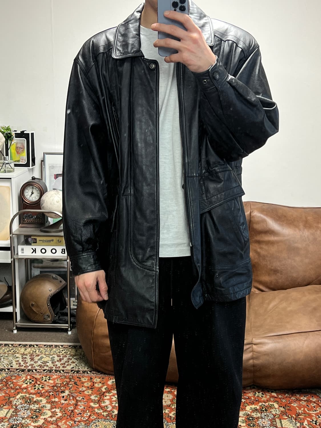 [105] Vautoun 빈티지 램스킨 하프 가죽 자켓 상품이미지3