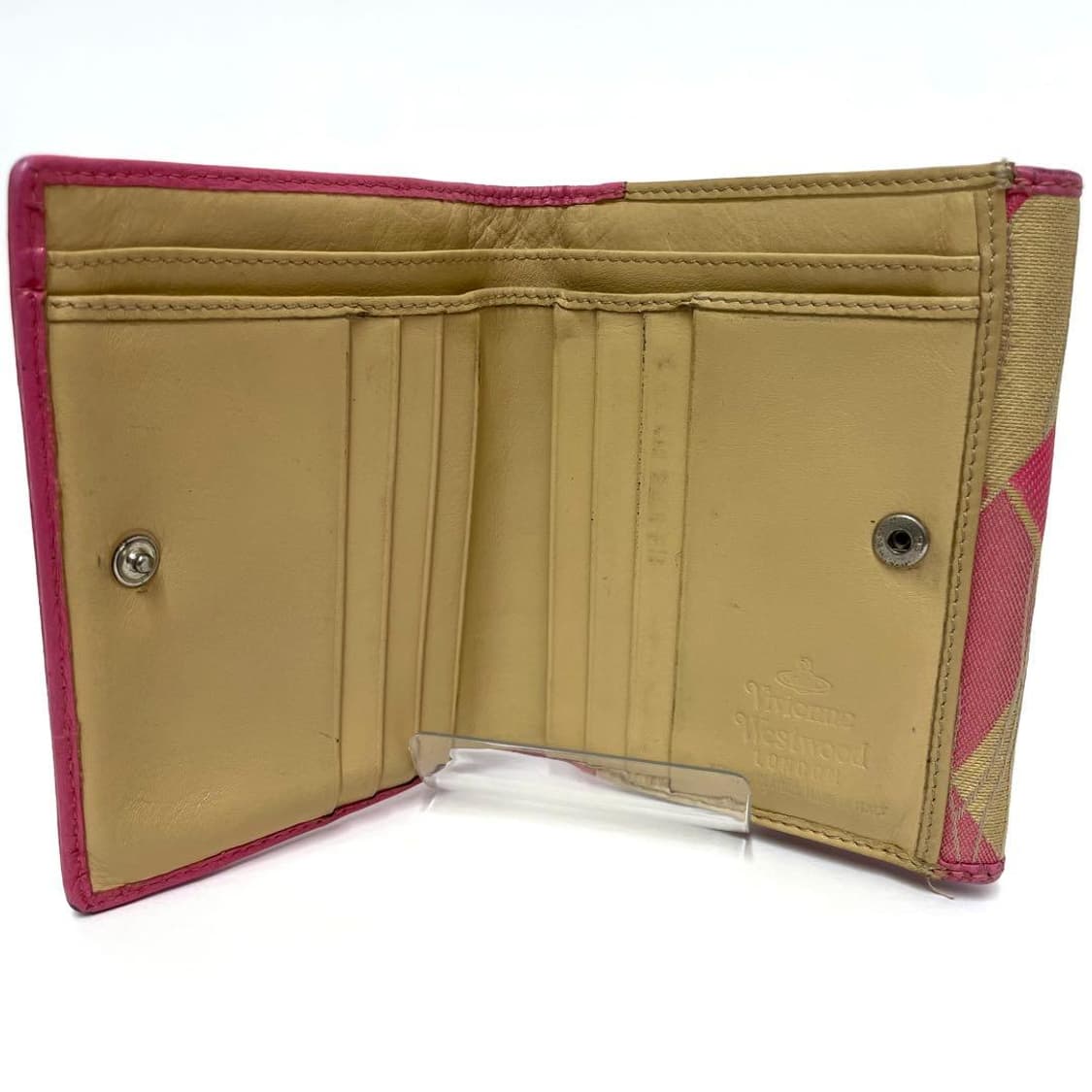 비비안 웨스트우드 아가일패턴 캔버스 레더 지갑 상품이미지7