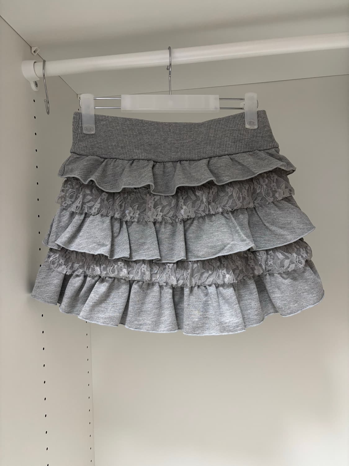 Tralala 트랄라라 그레이 레이스 미니 스커트 페어리 히메갸루 회색 상품이미지2