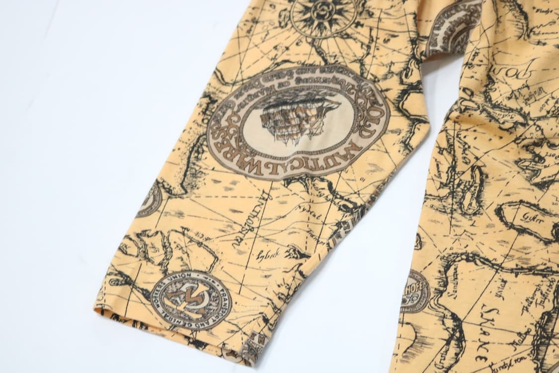 Alex Z 빈티지 노티컬 맵 그래픽 보트넥 롱슬리브 상품이미지5