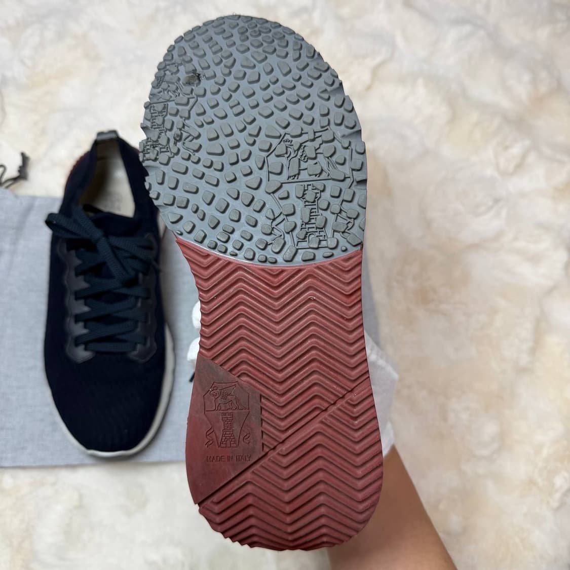 [새상품급/정품] 브루넬로 쿠치넬리 니트 폴리쉬드 카프스킨 스니커즈  상품이미지3