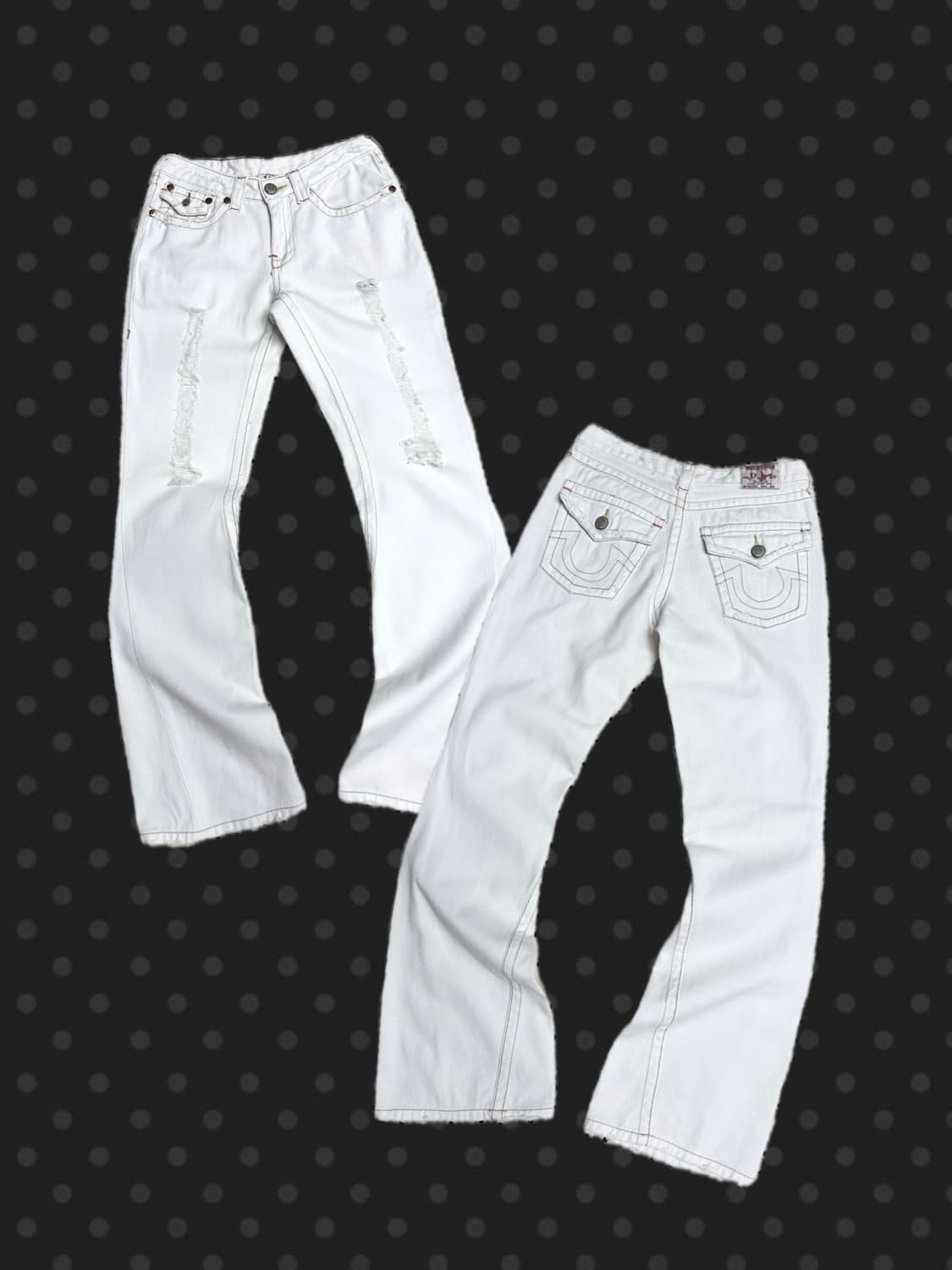 트루릴리전 부츠컷 화이트 데님팬츠 상품이미지1