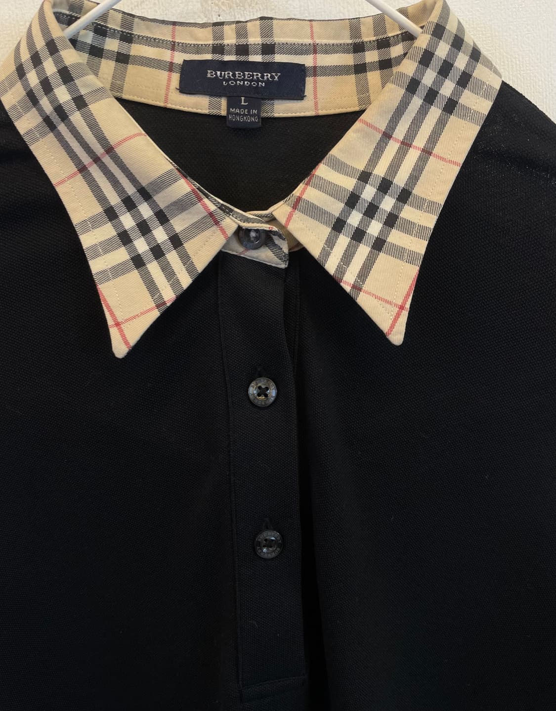 정품 버버리 체크 카라티 L 긴팔티셔츠 롱슬리브:) 상품이미지3