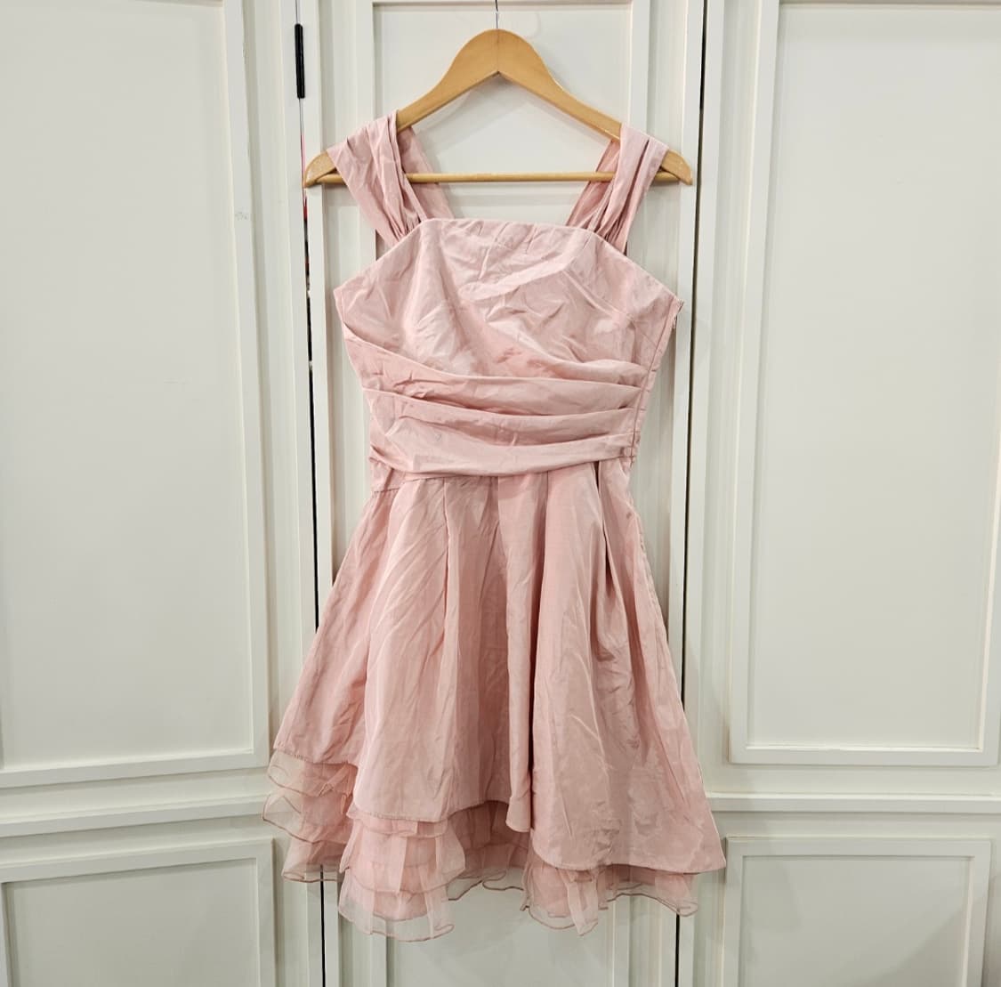 피치 베이비핑크 레이어드 튤 원피스 상품이미지1