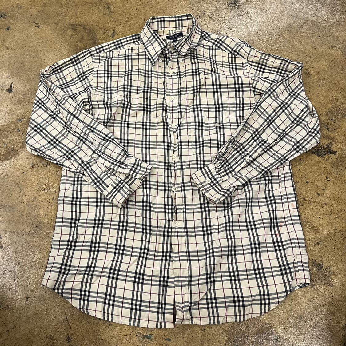 [정품/L] 버버리 체크 카라 셔츠 긴팔티 b10 상품이미지2