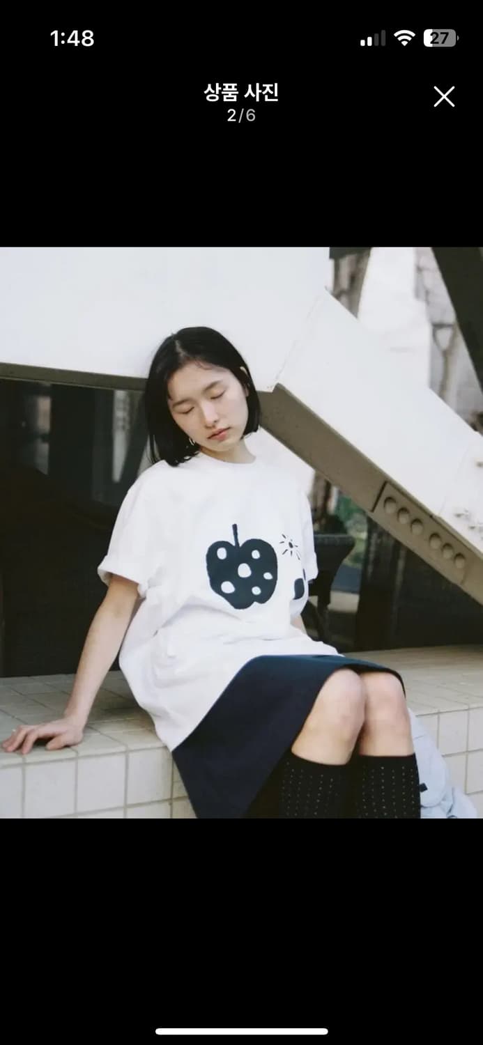 오헤시오 애플 도트 오버핏 티셔츠 상품이미지2