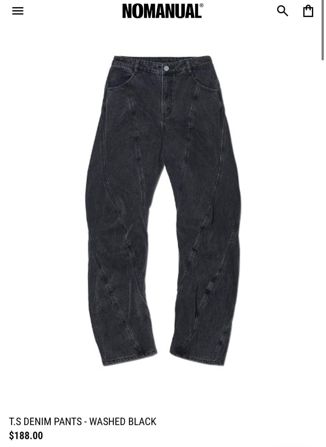 노메뉴얼 흑청 데님 24fw T.S DENIM PANTS 상품이미지2