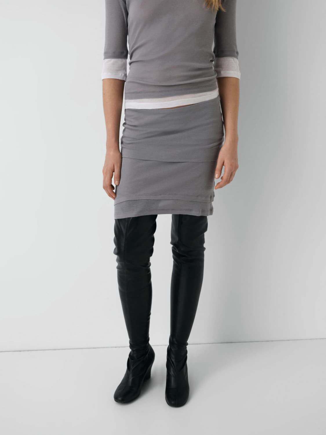 [XS,S]기마구아스 Gemma 레이어드 스커트/그레이 상품이미지8