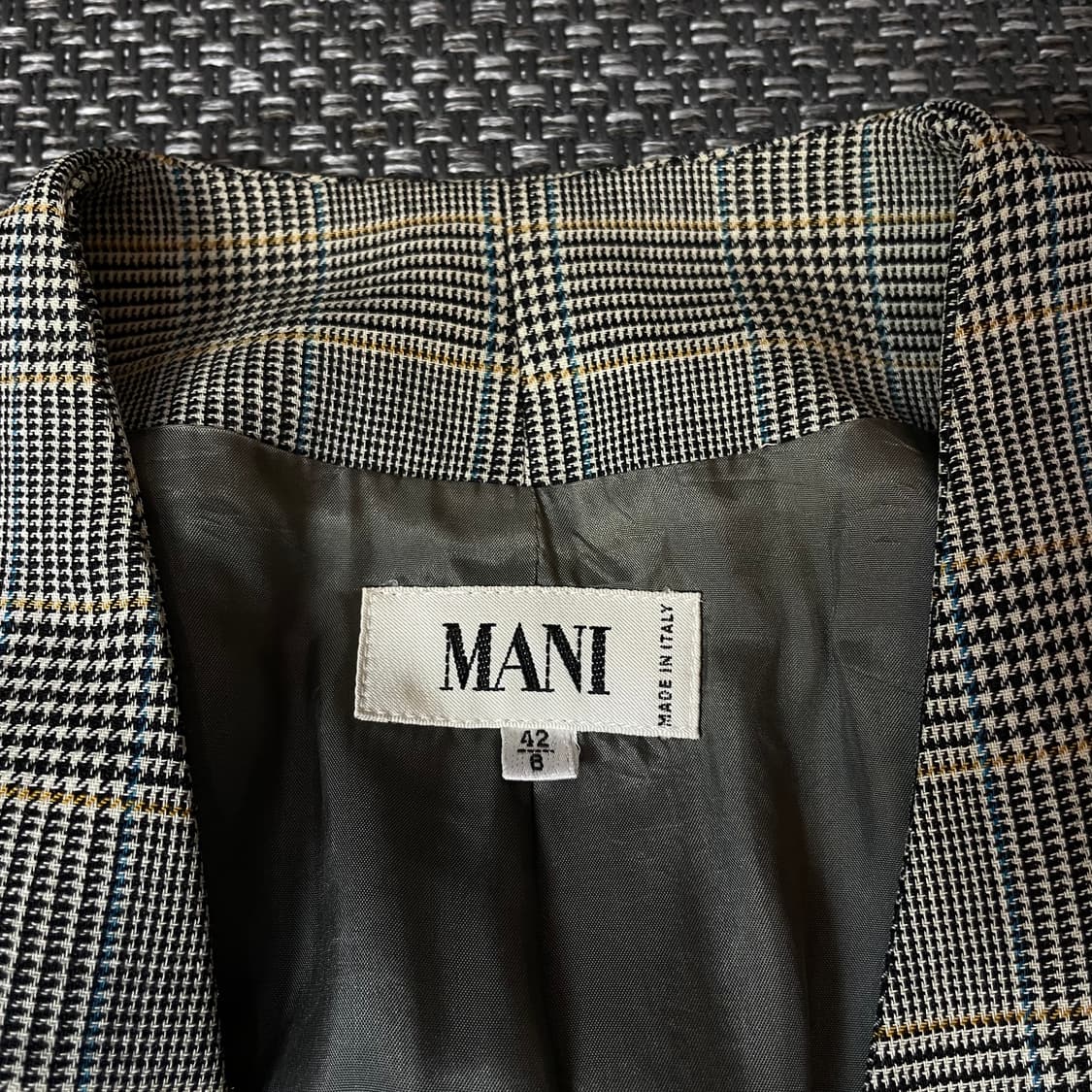 MANI 그레이 체크 패턴 투포켓 블레이저 자켓 상품이미지4