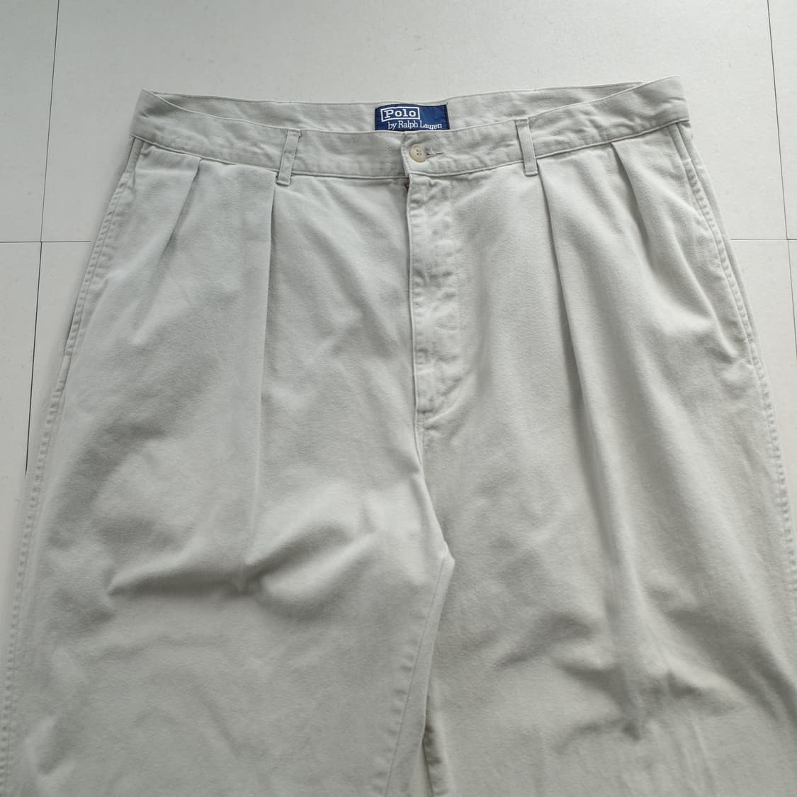 90s 폴로 랄프로렌 어센틱 플란넬 투턱 면 치노 팬츠 W36xL32 상품이미지3