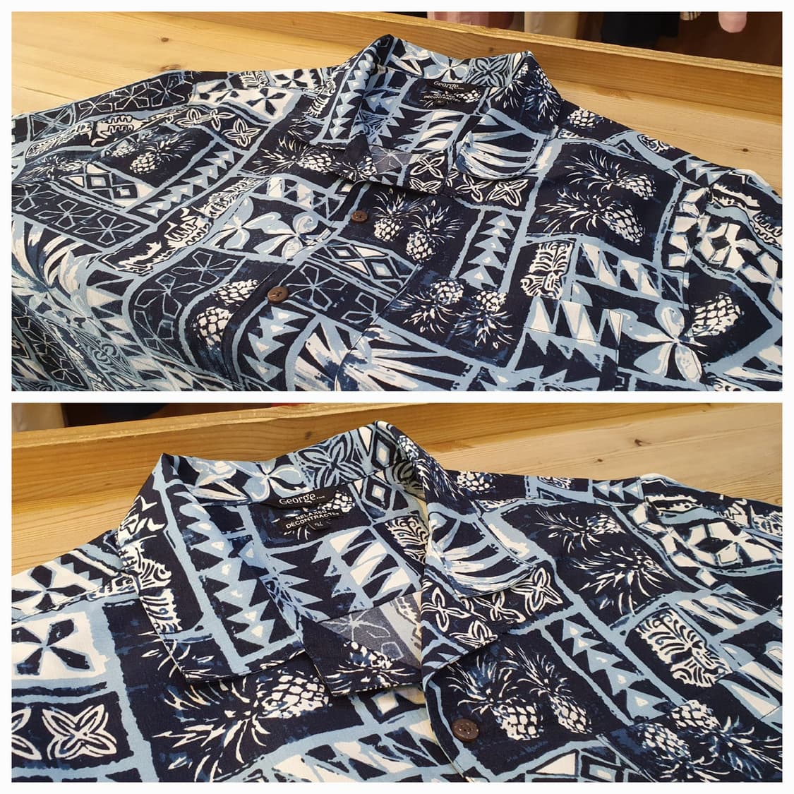 120(3XL).하와이안 셔츠(네이비)  상품이미지3