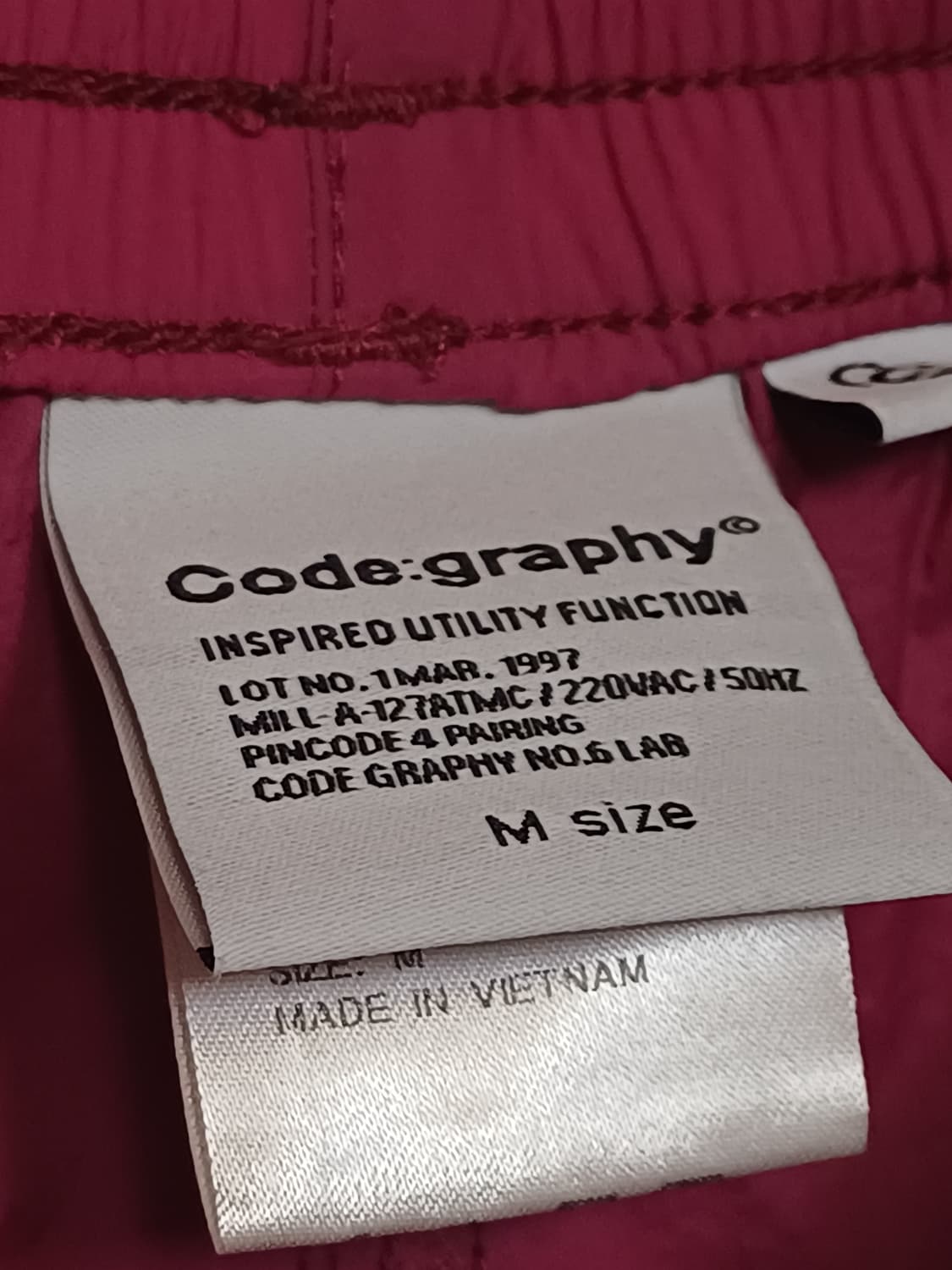 코드그라피/남녀공용/세미와이드 카고 나일론 바스락팬츠 상품이미지6