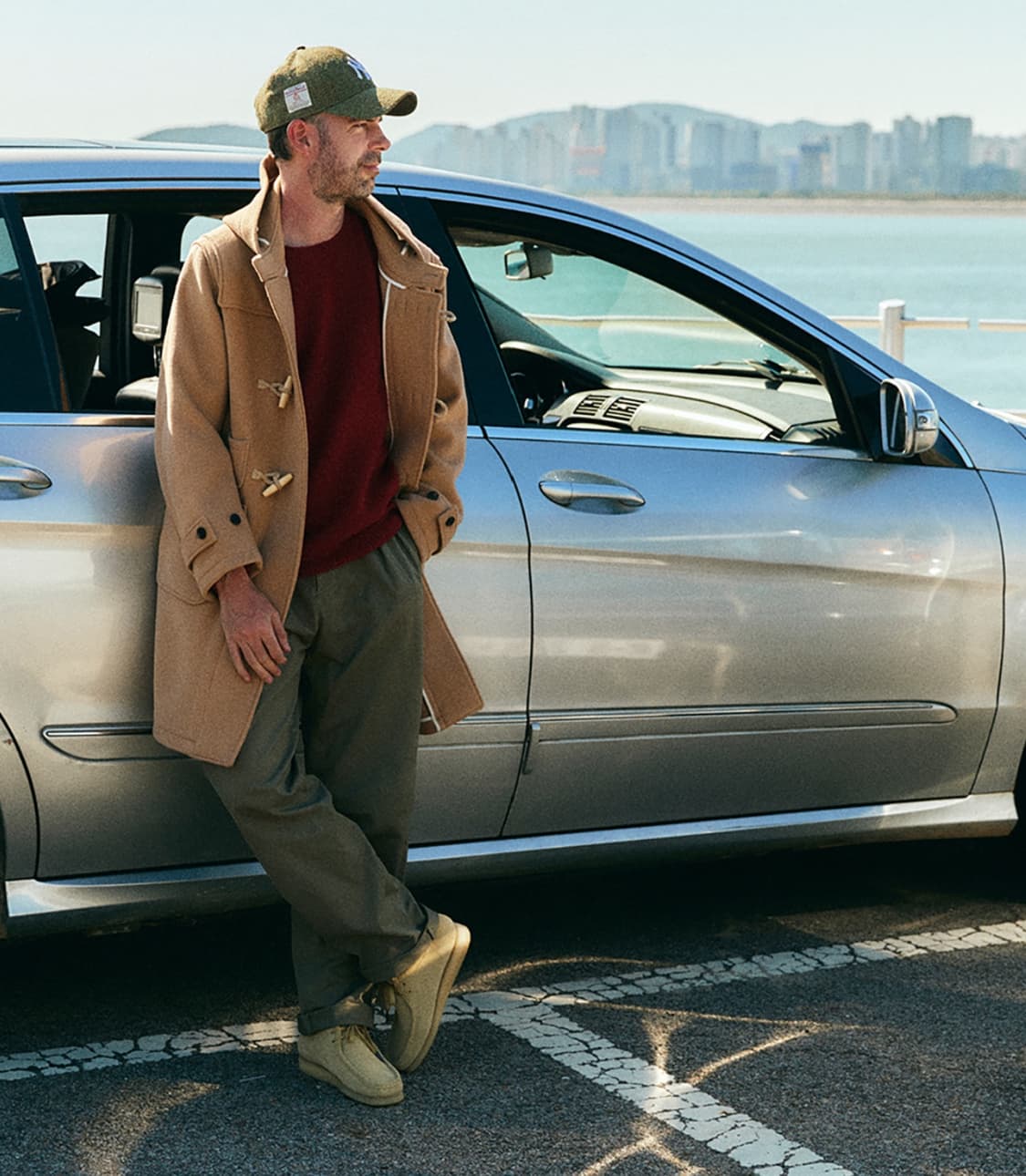 라이즈앤빌로우 헤비 울 펠트 더플 코트 카멜 M사이즈 상품이미지4