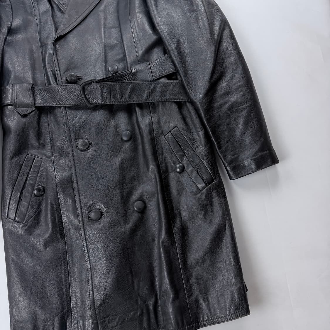 Leather belted trench coat 상품이미지4