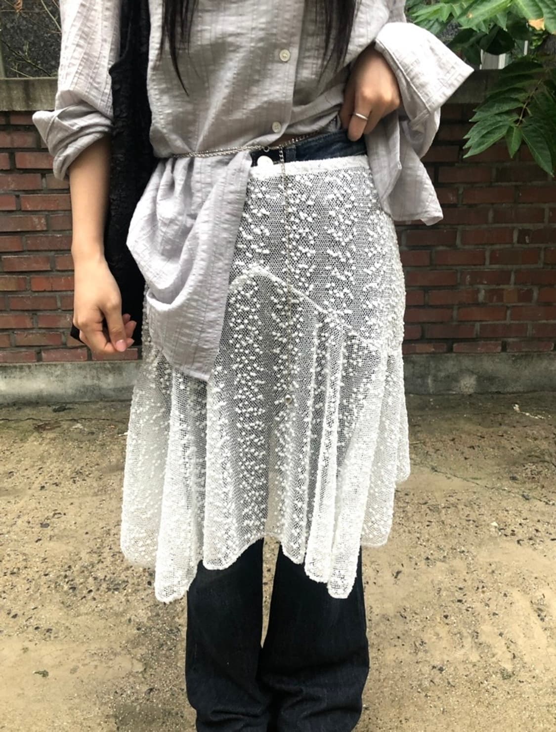 새상품) 튜프티 스팽글 레이어드 스커트 상품이미지1